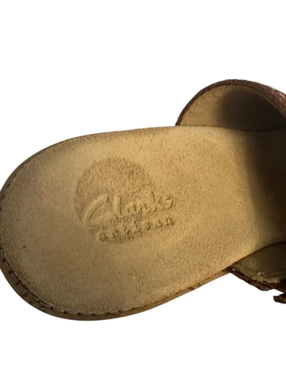 Clarks Aisley Lily Colorblock Suede Cork Wedge Slide Sandals Size 8